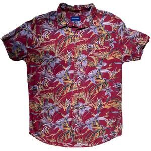 Floral Short Sleeve Button Up Mens Large Jack & Jones 100% Cotton Smart Casual